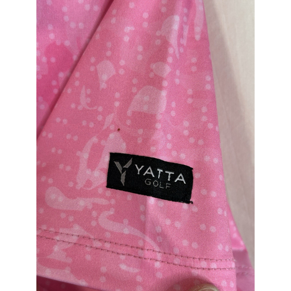 Yatta Golf Womens Pink Camo Print Short Sleeve Polo Shirt Size XL Breathable EUC - Picture 4 of 7